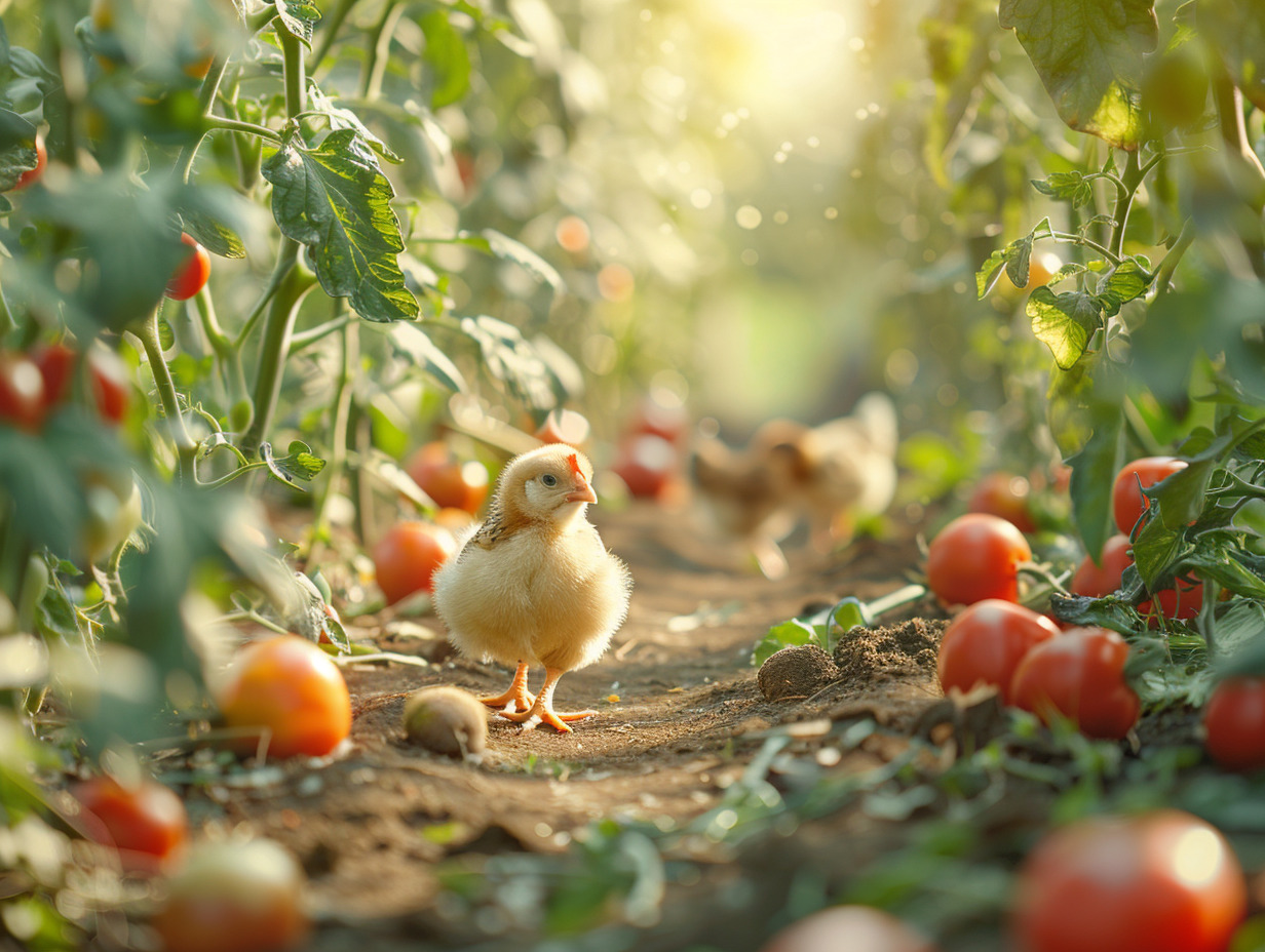 poules tomates